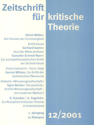 cover image of Zeitschrift für kritische Theorie / Zeitschrift für kritische Theorie, Heft 12